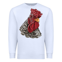 White dominique rooster head Premium Sweatshirt - LillyAllenDesigns