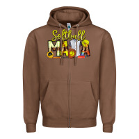 Chestnut Softball Mama Zipper Hoodie - CowhideDigitalArt