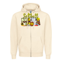 Sandshell Softball Mama Zipper Hoodie - CowhideDigitalArt