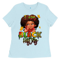 Baby Blue i am black history juneteenth Ladies Tee - LillyAllenDesigns