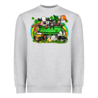 Heather Grey St. Patrick's Day farm animal truck Heavyweight Sweatshirt - FaDigitalArtStudio