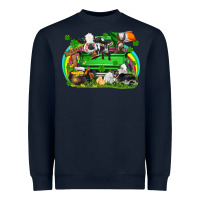 Navy St. Patrick's Day farm animal truck Heavyweight Sweatshirt - FaDigitalArtStudio