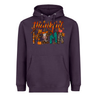 Plum thankful mama cow Heavyweight Hoodie - RacoonDesign