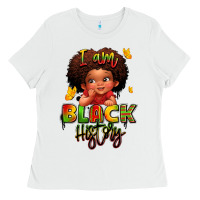 White i am black history juneteenth Ladies Tee - LillyAllenDesigns