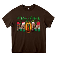 Chocolate Brown mexican mom our lady of guadalupe leopard Heavy Core Tee - JahusDesignShop