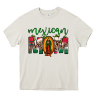 Cream mexican mom our lady of guadalupe leopard Heavy Core Tee - JahusDesignShop