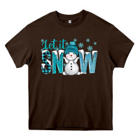 Chocolate Brown let it snow with cute snowman bbs Heavy Core Tee - BundleAndBundleShop