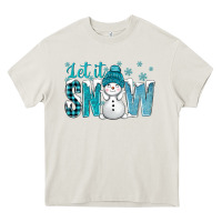 Cream let it snow with cute snowman bbs Heavy Core Tee - BundleAndBundleShop
