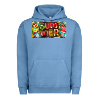 Pigment Pebble Blue summer with fruits license plate Urban Hoodie - BarkalooDesign