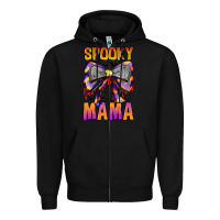 Black Spooky Mama Zipper Hoodie - CowhideDigitalArt