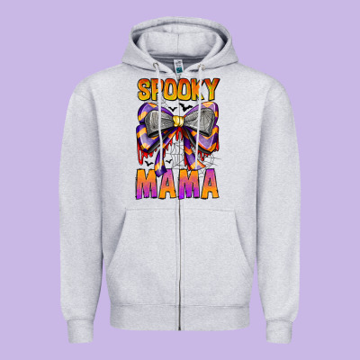Spooky Mama Zipper Hoodie Designed By Cowhidedigitalart