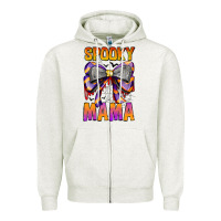 Oatmeal Heather Spooky Mama Zipper Hoodie - CowhideDigitalArt