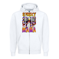 White Spooky Mama Zipper Hoodie - CowhideDigitalArt