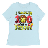 Baby Blue i tackled days of school softball Ladies Tee - LillyAllenDesigns