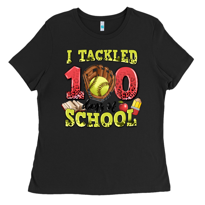 I Tackled Days Of School Softball Ladies Tee by LillyAllenDesigns | Teevron
