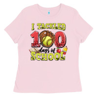 Bubblegum Pink i tackled days of school softball Ladies Tee - LillyAllenDesigns