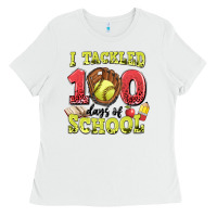 White i tackled days of school softball Ladies Tee - LillyAllenDesigns