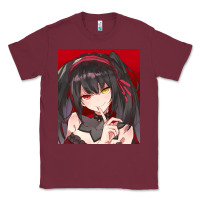 Burgundy tokisaki kurumi Classic Tee - tuanDangUi