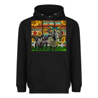 Black Western Cute Hampshire Sheep Family Heavyweight Hoodie - LillyAllenDesigns