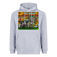 Heather Grey Western Cute Hampshire Sheep Family Heavyweight Hoodie - LillyAllenDesigns