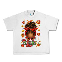 One Merry Nana Christmas Afro Messy Bun Urban Heavy Tee | Teevron