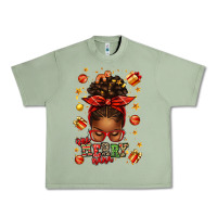 Oil Green one merry nana christmas afro messy bun Urban Heavy Tee - texasbilliewilder