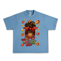 Pebble Blue one merry nana christmas afro messy bun Urban Heavy Tee - texasbilliewilder