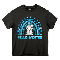 Asphalt hello winter rainbow with snowman bbs Heavy Core Tee - BundleAndBundleShop