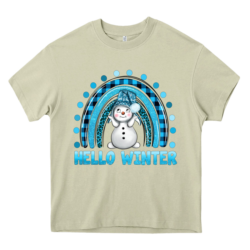 Hello Winter Rainbow With Snowman Bbs Heavy Core Tee by BundleAndBundleShop | Teevron
