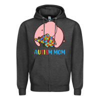 Charcoal Heather autism awareness autism mom Zipper Hoodie - CowhideDigitalArt