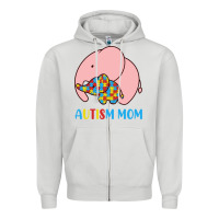 Dove Grey autism awareness autism mom Zipper Hoodie - CowhideDigitalArt