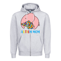 Heather Grey autism awareness autism mom Zipper Hoodie - CowhideDigitalArt
