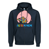 Navy autism awareness autism mom Zipper Hoodie - CowhideDigitalArt