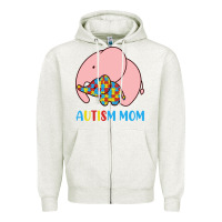 Oatmeal Heather autism awareness autism mom Zipper Hoodie - CowhideDigitalArt