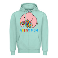 Seafoam autism awareness autism mom Zipper Hoodie - CowhideDigitalArt