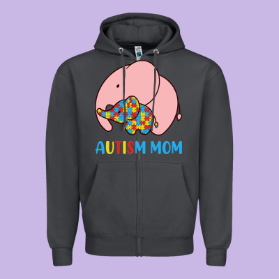 Autism Awareness Autism Mom Zipper Hoodie Designed By Cowhidedigitalart