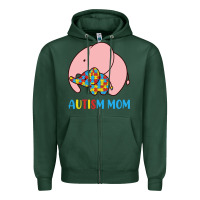 Sports Green autism awareness autism mom Zipper Hoodie - CowhideDigitalArt
