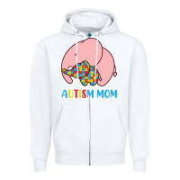 White autism awareness autism mom Zipper Hoodie - CowhideDigitalArt