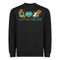 Black peace love bull skull bbs Heavyweight Sweatshirt - BundleAndBundleShop