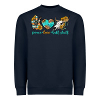 Navy peace love bull skull bbs Heavyweight Sweatshirt - BundleAndBundleShop