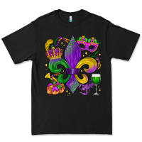 Black mardi gras fleur de lis Premium Tee - LillyAllenDesigns