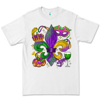 White mardi gras fleur de lis Premium Tee - LillyAllenDesigns