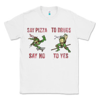 White say pizza to drugs say no to yes Classic Tee - tuanDangUi