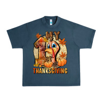 Midnight Navy My 1st Thanksgiving Urban Heavy Tee - NancyCooperArtShop