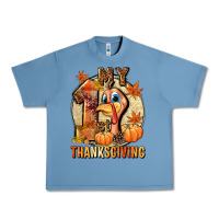 Pebble Blue My 1st Thanksgiving Urban Heavy Tee - NancyCooperArtShop