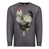 Charcoal Heather wyandotte rooster Premium Sweatshirt - LillyAllenDesigns