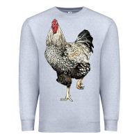 Heather Grey wyandotte rooster Premium Sweatshirt - LillyAllenDesigns