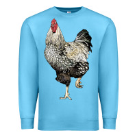 Ocean Blue wyandotte rooster Premium Sweatshirt - LillyAllenDesigns