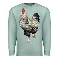 Seafoam wyandotte rooster Premium Sweatshirt - LillyAllenDesigns