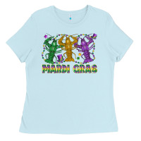 Baby Blue mardi gras crawfish Ladies Tee - LillyAllenDesigns